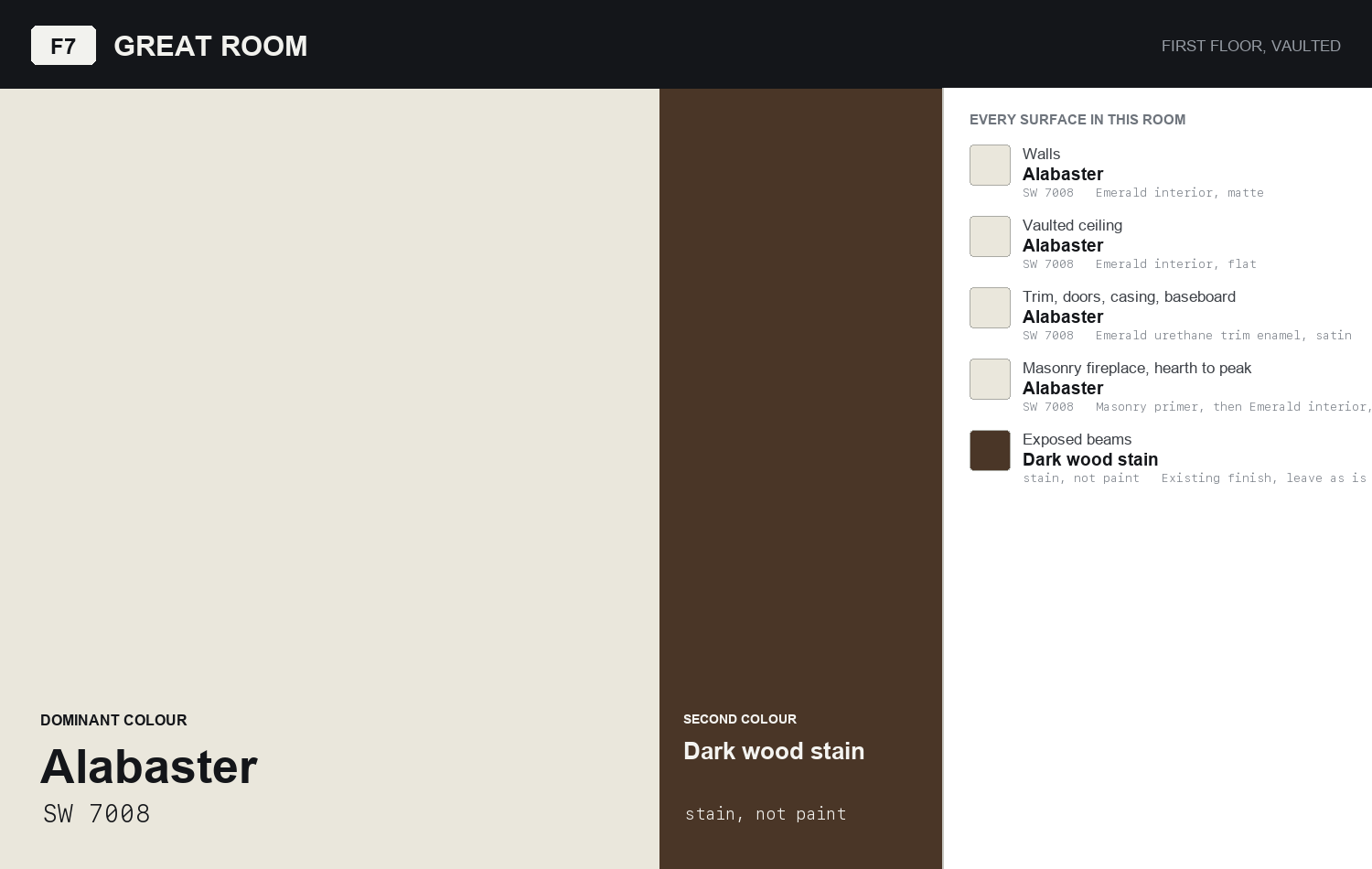 Colour board for Great Room
