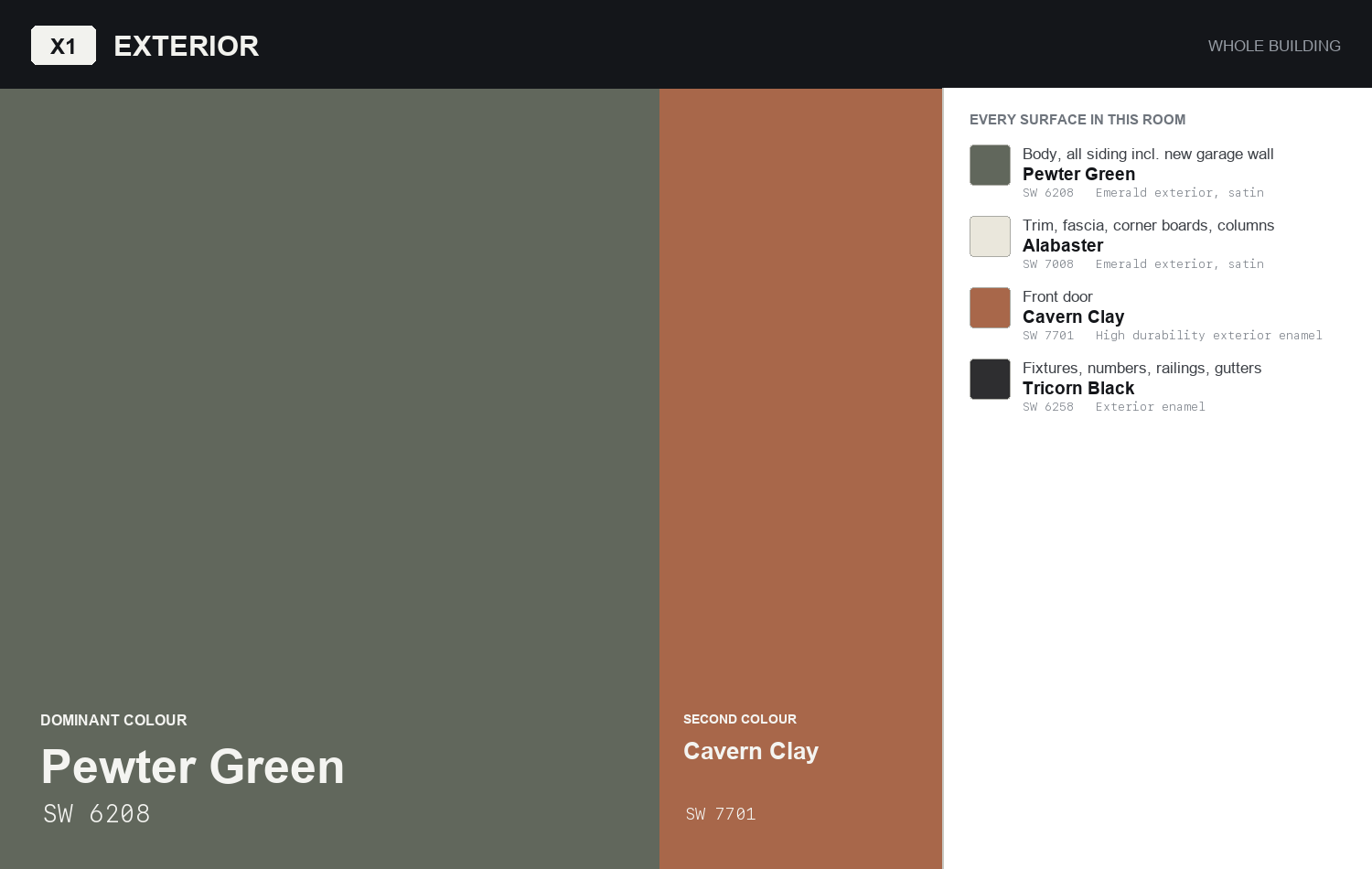 Colour board for Exterior